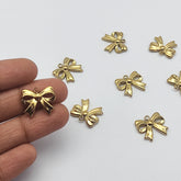 Stainless steel bow charm